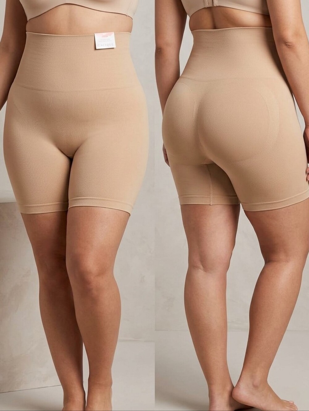 *Cacique Lane Bryant The Slimmer High-Waist Shaping Short Nude Beige Size 14/16*